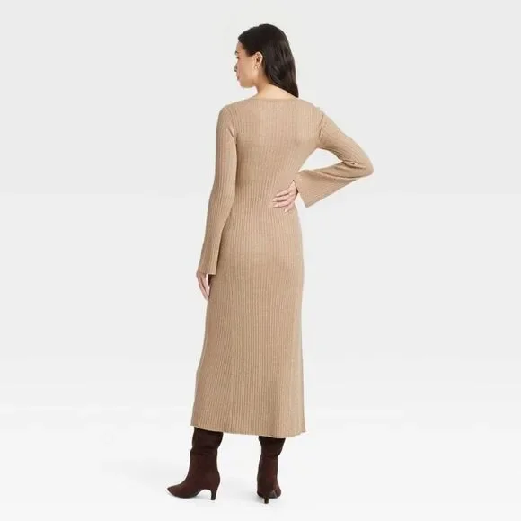 Open Box - A New Day - Women's Long Sleeve Maxi Sweater Dress - A New Day Gold - Picture 2 of 3